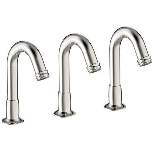 Larger image of Crosswater Belgravia 3 x Sensor Deck Mounted Basin Taps (Nickel).