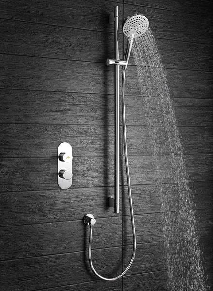 Example image of Crosswater Dial Central Push Button Thermostatic Shower Valve (1 Outlet).