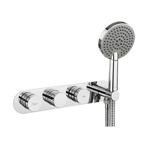 Example image of Crosswater Dial Central Thermostatic Shower & Bath Valve With Handset.