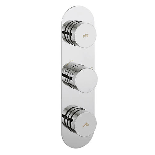 Larger image of Crosswater Dial Central Push Button Thermostatic Shower Valve (2 Outlets).