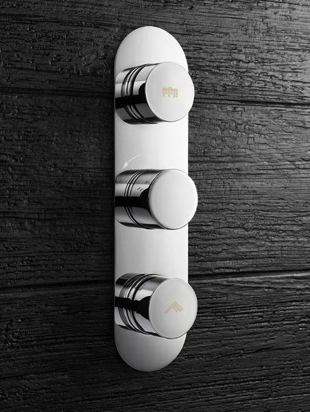 Example image of Crosswater Dial Central Push Button Thermostatic Shower Valve (2 Outlets).