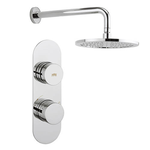 Larger image of Crosswater Dial Central Thermostatic Shower Valve With Head & Arm (1 Outlet).