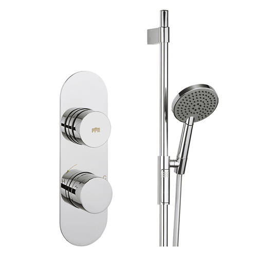 Larger image of Crosswater Dial Central Thermostatic Shower Valve & Slide Rail Kit (1 Outlet).
