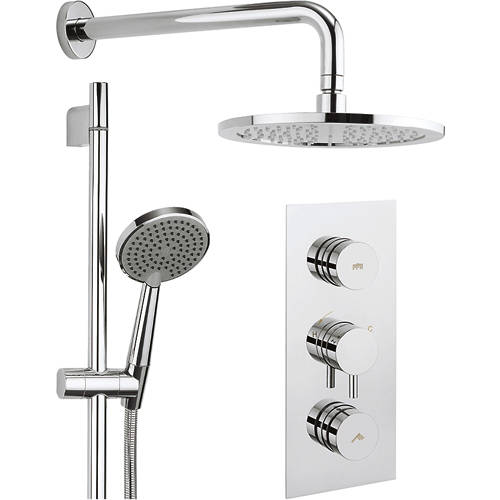 Example image of Crosswater Dial Kia Thermostatic Shower Valve With Head, Arm & Handset.