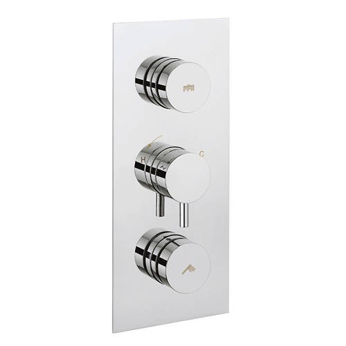 Example image of Crosswater Dial Kai Push Button Thermostatic Shower Valve (2 Outlets).
