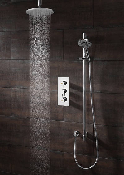 Example image of Crosswater Dial Kai Push Button Thermostatic Shower Valve (2 Outlets).