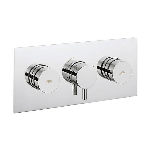 Larger image of Crosswater Dial Kai Push Button Thermostatic Shower Valve (2 Outlets).