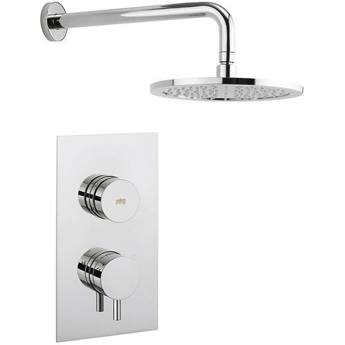 Larger image of Crosswater Dial Kai Thermostatic Shower Valve With Head & Arm (1 Outlet).