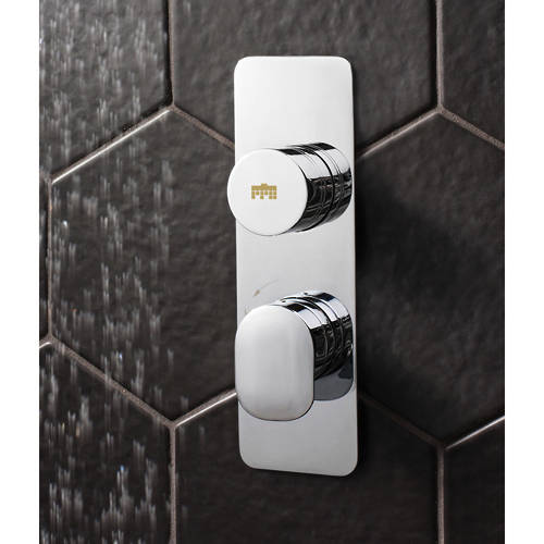 Larger image of Crosswater Dial Pier Push Button Thermostatic Shower Valve (1 Outlet).