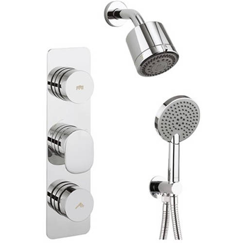 Larger image of Crosswater Pier Push Button Thermostatic Shower Pack (2 Outlets).
