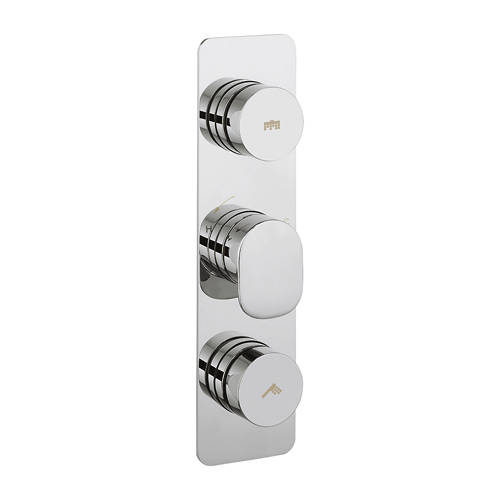 Larger image of Crosswater Dial Pier Push Button Thermostatic Shower Valve (2 Outlets).