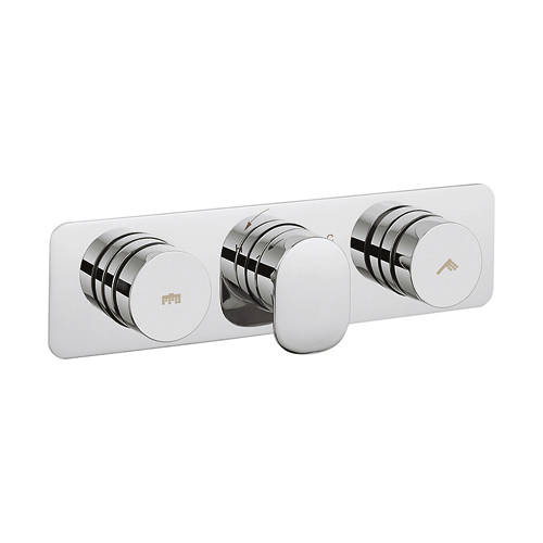 Larger image of Crosswater Dial Pier Push Button Thermostatic Shower Valve (2 Outlets).