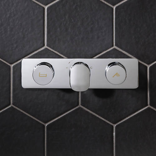 Larger image of Crosswater Dial Pier Thermostatic Shower & Bath Valve (2 Outlets).