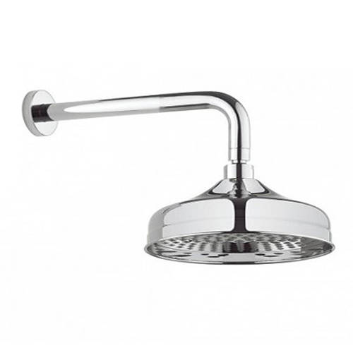 Larger image of Crosswater Belgravia Round Shower Head & Arm 200mm (Chrome).