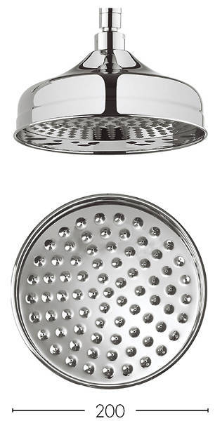 Example image of Crosswater Belgravia Round Shower Head & Arm 200mm (Chrome).