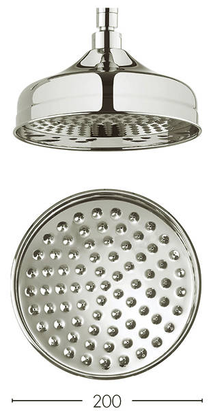 Larger image of Crosswater Belgravia 200mm Round Shower Head (Nickel).