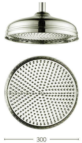 Larger image of Crosswater Belgravia 300mm Round Shower Head (Nickel).