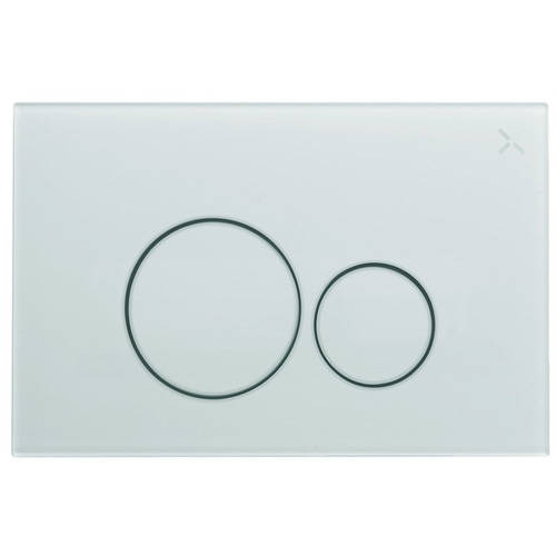 Larger image of Crosswater Central Flush Plate With Dual Buttons (Ice White Glass).