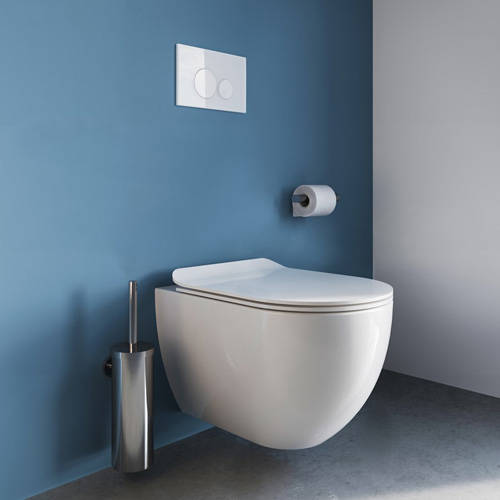 Example image of Crosswater Central Flush Plate With Dual Buttons (Ice White Glass).