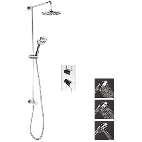 Larger image of Crosswater Fusion Thermostatic Shower Valve With Rigid Riser Kit.