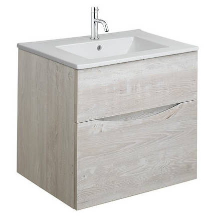 Larger image of Crosswater Glide II Vanity Unit With Ceramic Basin (500mm, Nordic Oak, 1TH).