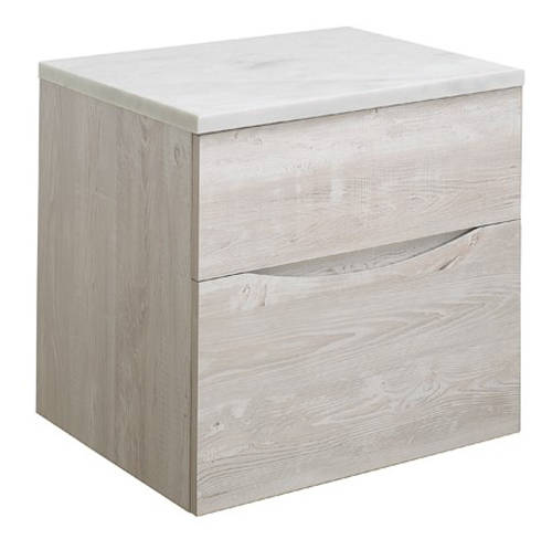 Larger image of Crosswater Glide II Vanity Unit With Marble Worktop (500mm, Nordic Oak).