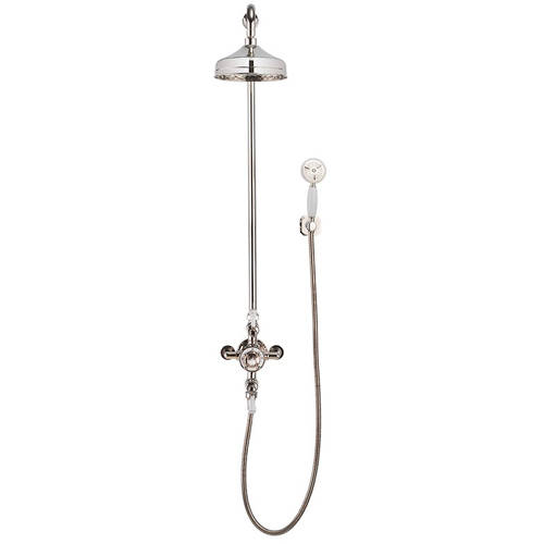 Larger image of Crosswater Belgravia Thermostatic 2 Outlet Shower Kit (Nickel).