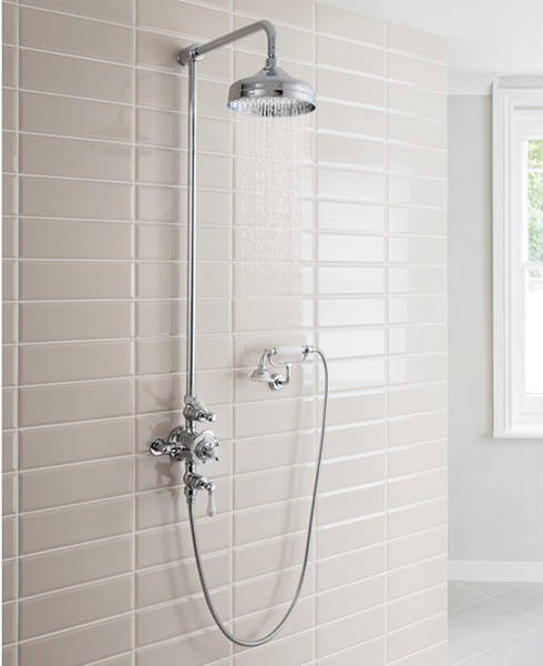 Example image of Crosswater Belgravia Thermostatic 2 Outlet Cradle Shower Kit (Nickel).
