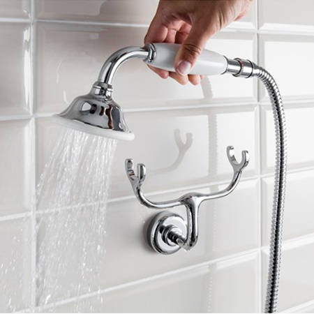 Example image of Crosswater Belgravia Thermostatic 2 Outlet Cradle Shower Kit (Nickel).