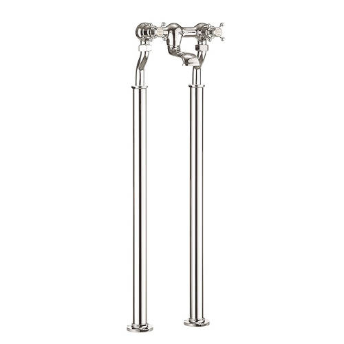Larger image of Crosswater Belgravia Bath Filler Tap With Legs (Crosshead, Nickel).