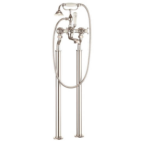 Larger image of Crosswater Belgravia Bath Shower Mixer Tap With Legs (C Head, Nickel).