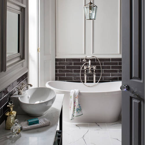 Example image of Crosswater Belgravia Bath Shower Mixer Tap With Legs (C Head, Nickel).