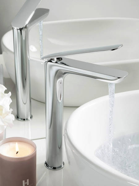 Example image of Crosswater KH Zero 2 Tall Basin Mixer Tap With Lever Handle (Chrome).