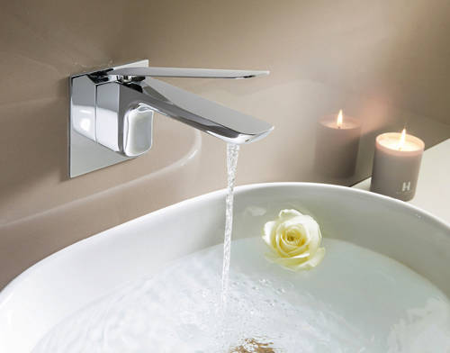 Example image of Crosswater KH Zero 2 Wall Mounted Basin Mixer Tap With Lever Handle.