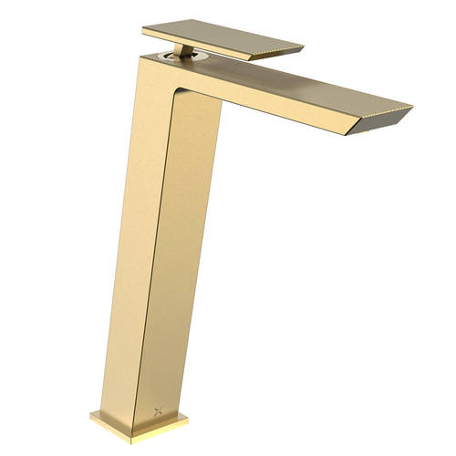 Larger image of Crosswater Limit Tall Mono Basin Mixer Tap (Brushed Brass).