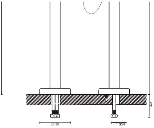 Technical image of Crosswater Planet Floor Standing Bath Shower Mixer Tap With Kit (Chrome).