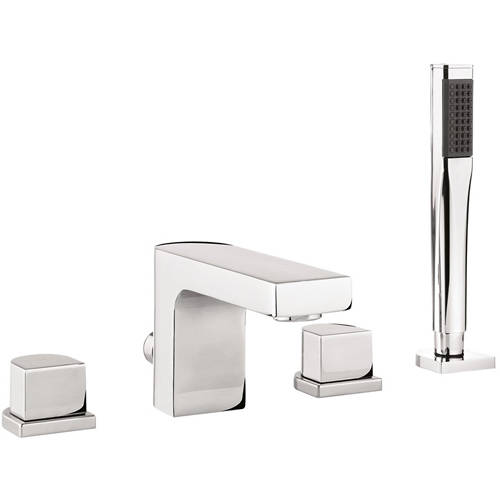 Larger image of Crosswater Planet 4 Hole Bath Shower Mixer Tap With Kit (Chrome).