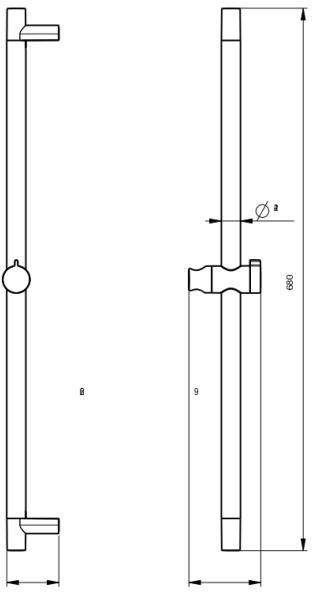 Technical image of Crosswater MPRO Slide Rail Shower Kit (Brushed Brass).