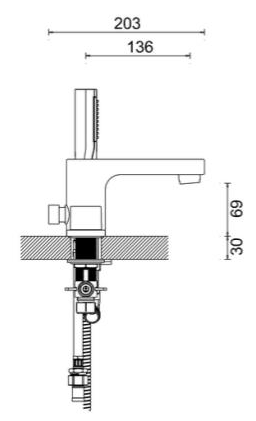 Technical image of Crosswater Planet Basin & 4 Hole Bath Shower Mixer Tap Pack With Kit (Chrome).
