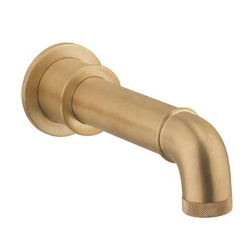 Larger image of Crosswater Industrial Bath Spout (Unlacquered Brushed Brass).