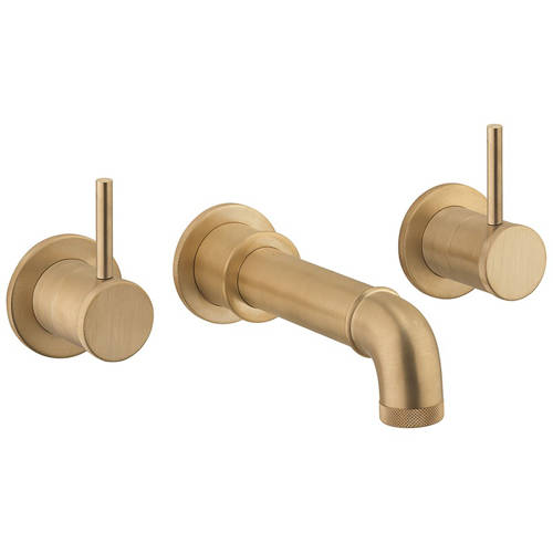 Larger image of Crosswater Industrial Wall Mounted Bath Filler Tap (Unlac Brushed Brass).