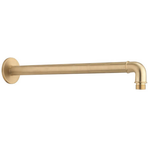 Larger image of Crosswater Industrial Wall Mounted Shower Arm (Unlac Brushed Brass).