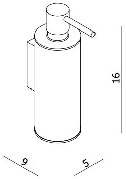 Technical image of Crosswater Mike Pro Wall Mounted Soap Dispenser (Chrome).