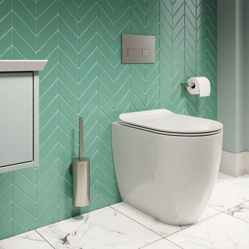 Example image of Crosswater MPRO Flush Plate With Dual Buttons (Brushed Stainless Steel).