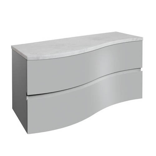 Larger image of Crosswater Svelte Vanity Unit With Marble Worktop (1000mm, Storm Grey Matt).