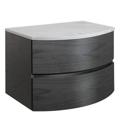Larger image of Crosswater Svelte Vanity Unit With Marble Worktop (800mm, Grey Ash).