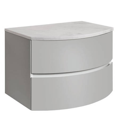 Larger image of Crosswater Svelte Vanity Unit With Marble Worktop (800mm, Storm Grey Matt).
