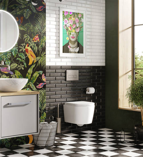 Example image of Crosswater MPRO Flush Plate With Dual Buttons (Chrome).