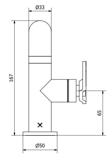Technical image of Crosswater UNION Basin Mixer Tap With Lever Handle (Chrome).