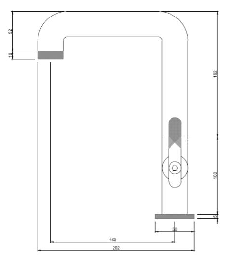 Technical image of Crosswater UNION Tall Basin Mixer Tap With Lever Handle (Chrome).